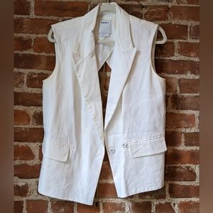 DKNY White Vest with waistband and open back
